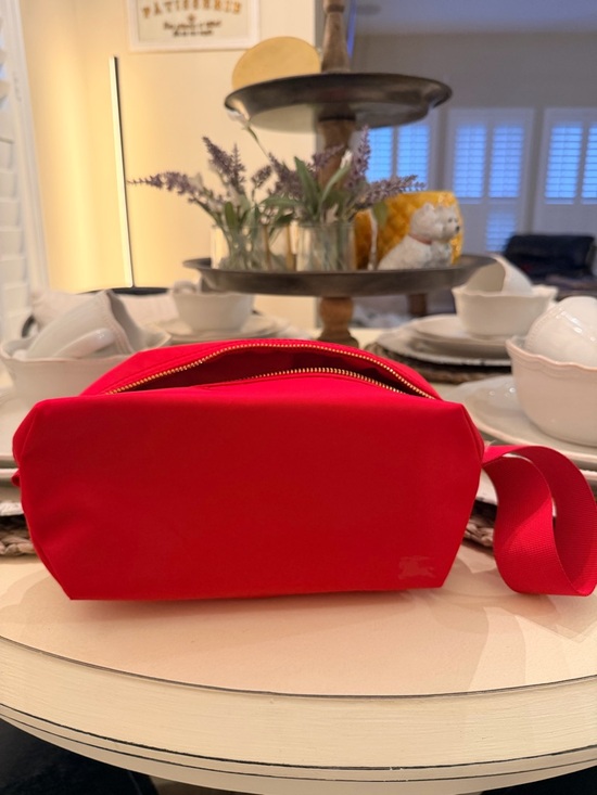Burberry Handbags - Burberry Red Nylon Travel Cosmetic Pouch with Wrist Strap